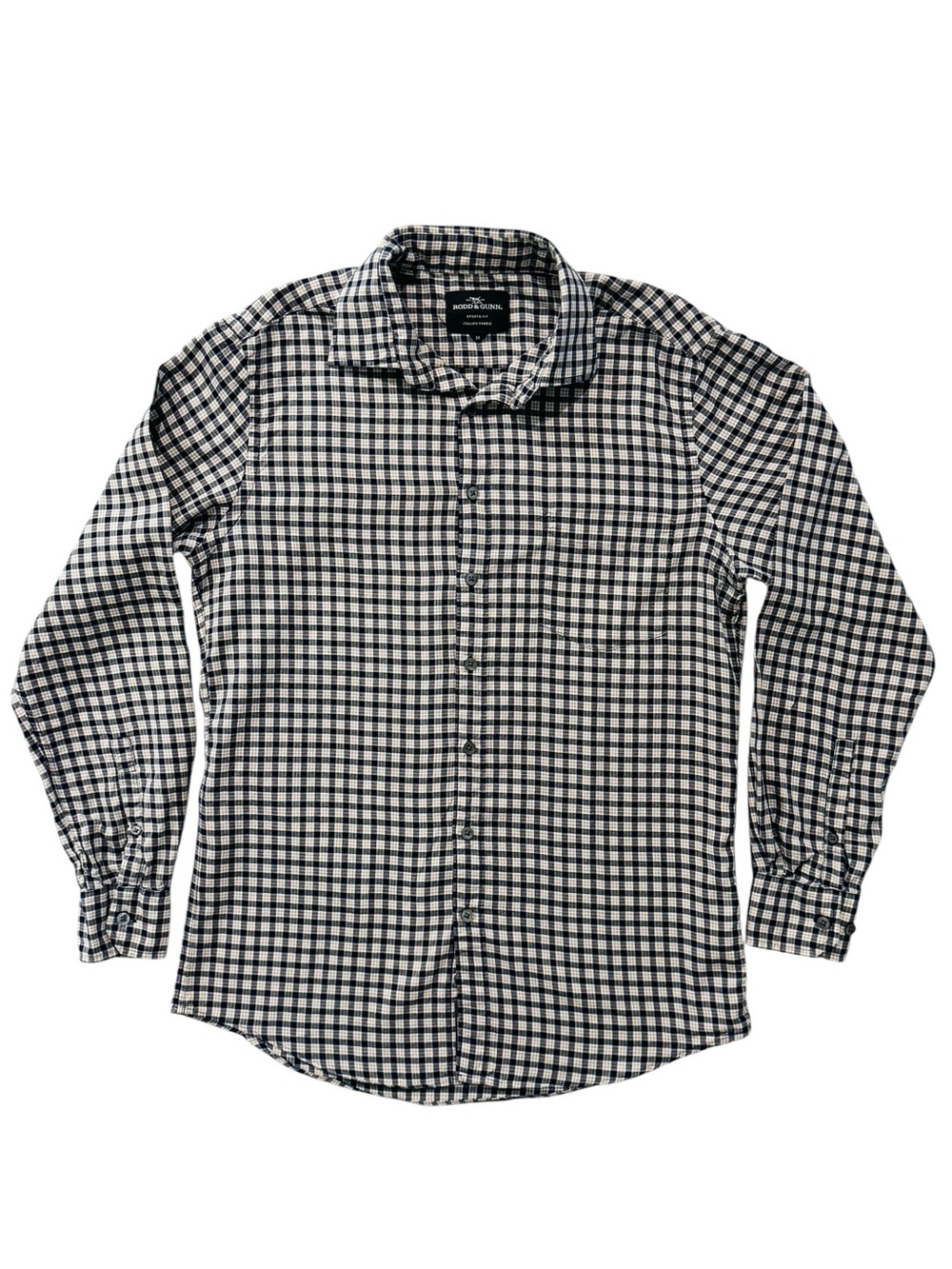 Rodd & Gunn Navy, Tan  and White Checked Dress Shirt